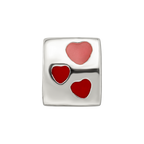 Sterling Silver Reflections Red Enameled Love You Bead