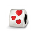 Sterling Silver Reflections Red Enameled Love You Bead