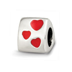 Sterling Silver Reflections Red Enameled Love You Bead