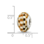 Sterling Silver Reflections Tiger's Eye and White MOP Mosaic Bead