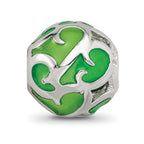 Sterling Silver Reflections Green Filigree Enameled Bead