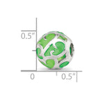 Sterling Silver Reflections Green Filigree Enameled Bead
