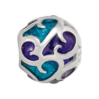 Sterling Silver Reflections Purple/Blue Filigree Enameled Bead