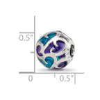 Sterling Silver Reflections Purple/Blue Filigree Enameled Bead