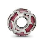 Sterling Silver Reflections Purple Floral Enameled Bead