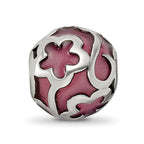 Sterling Silver Reflections Purple Floral Enameled Bead