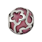 Sterling Silver Reflections Purple Floral Enameled Bead