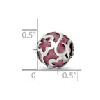 Sterling Silver Reflections Purple Floral Enameled Bead