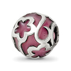 Sterling Silver Reflections Purple Floral Enameled Bead
