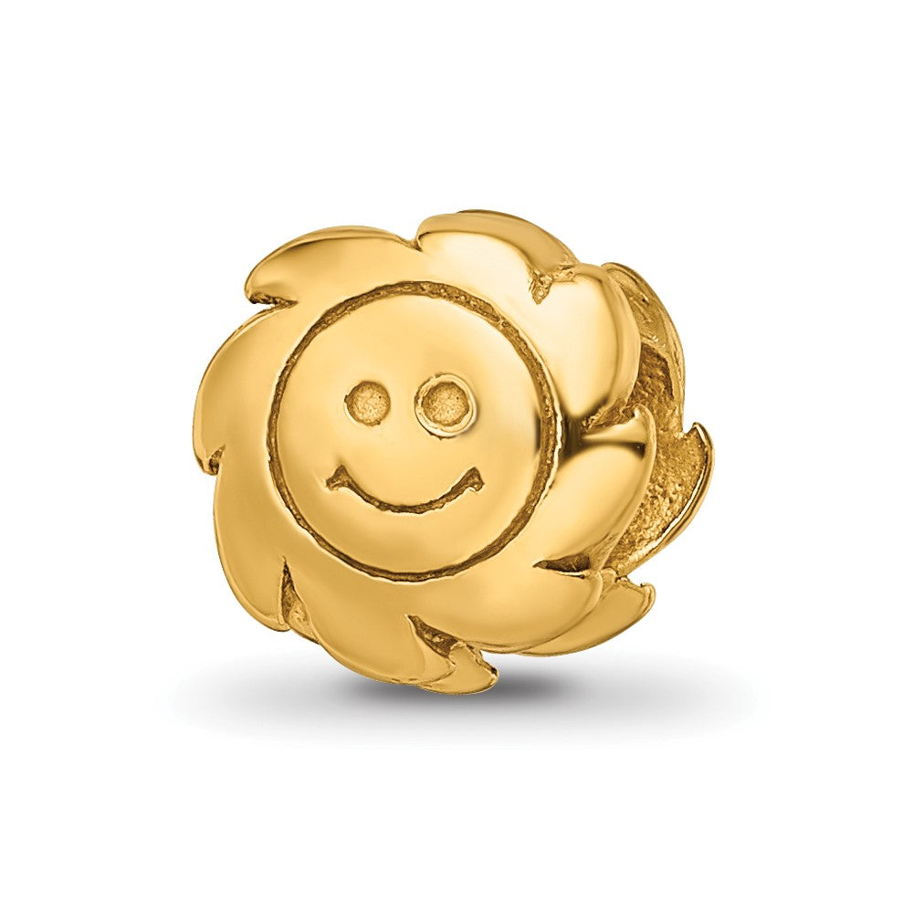 Sterling Silver Gold-plated Reflections Smiling Sun Bead