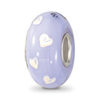Sterling Silver Blue Hand Painted Penguins Fenton Glass Bead