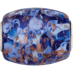 Ster.Silver Reflections Blue with Glitter Danube Fenton Glass Bead