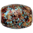 Ster.Silver Reflections Multi-color Glitter Desert Sunset Fenton Glass Bead