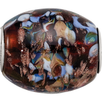 Ster.Silver Reflections Multi-color Glitter Country Girl Fenton Glass Bead