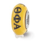 Ster.Silver Reflections Hand Painted Theta Phi Alpha Fenton Glass Bead