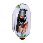 Sterling Silver Reflections Blue Bye Bye Blackbird Fenton Glass Bead
