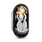 Sterling Silver Reflections Black Snowman Frosty Nights Fenton Glass Bead