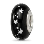 Sterling Silver Reflections Black Snowman Frosty Nights Fenton Glass Bead