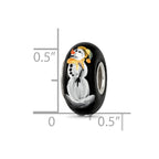 Sterling Silver Reflections Black Snowman Frosty Nights Fenton Glass Bead