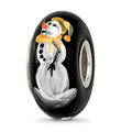 Sterling Silver Reflections Black Snowman Frosty Nights Fenton Glass Bead