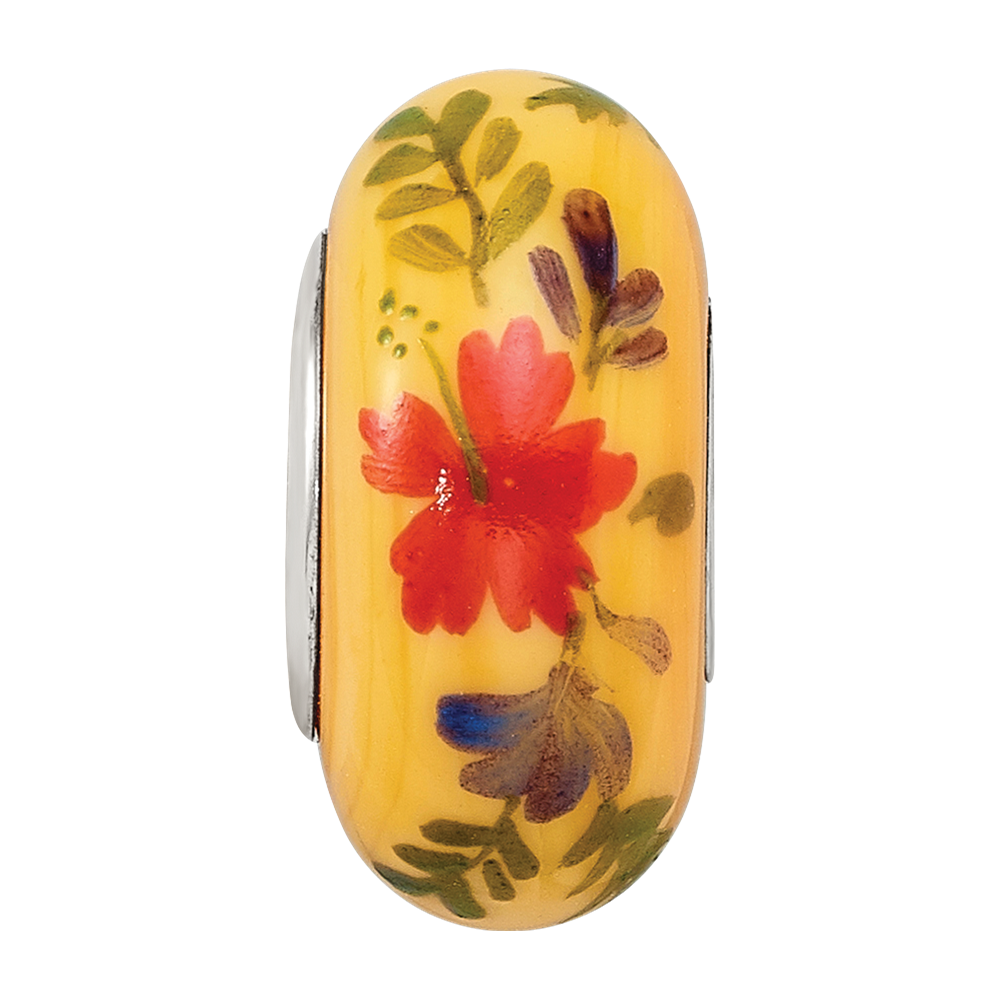 Sterling Silver Reflections Luau Fenton Glass Bead