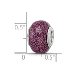 Sterling Silver Reflections Pink Glitter Italian Glass Bead