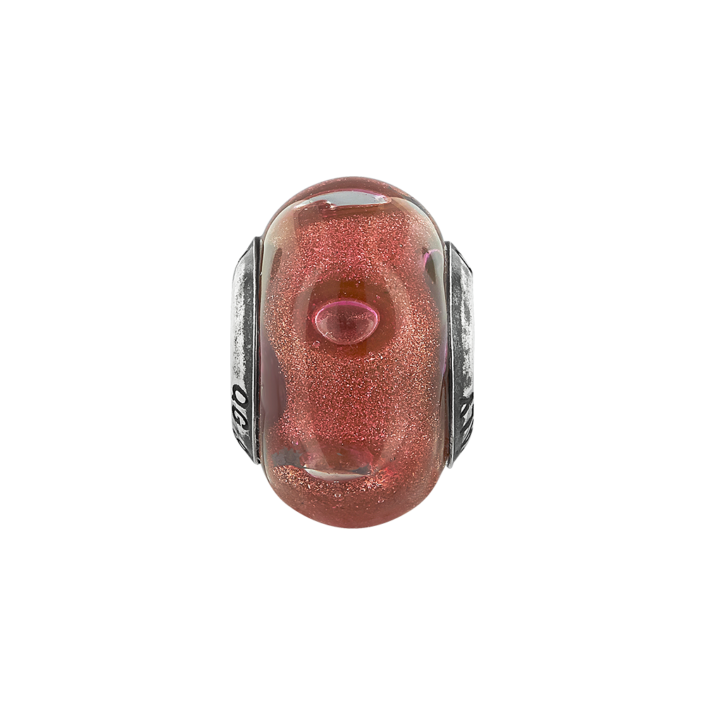 Sterling Silver Reflections Marsala Italian Murano Glass Bead