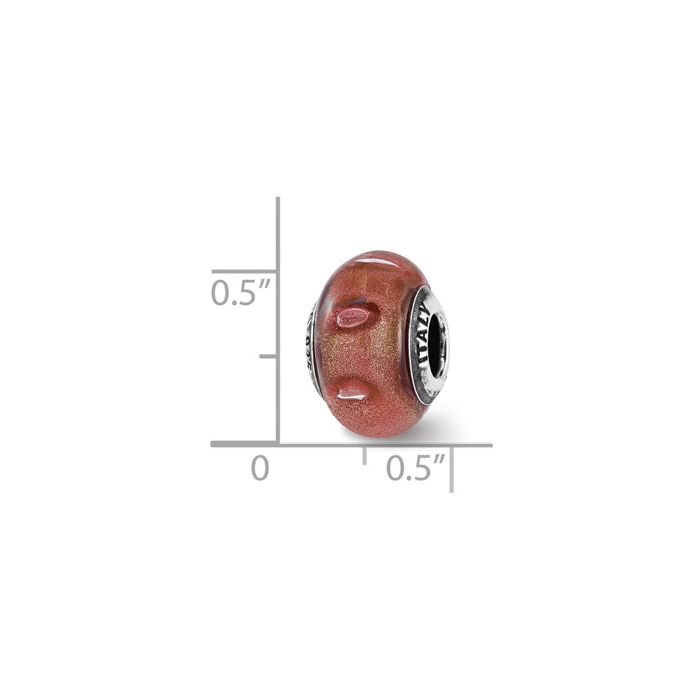 Sterling Silver Reflections Marsala Italian Murano Glass Bead