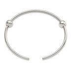 Sterling Silver Reflections Polished Includes 2 Stopper Beads Bangle