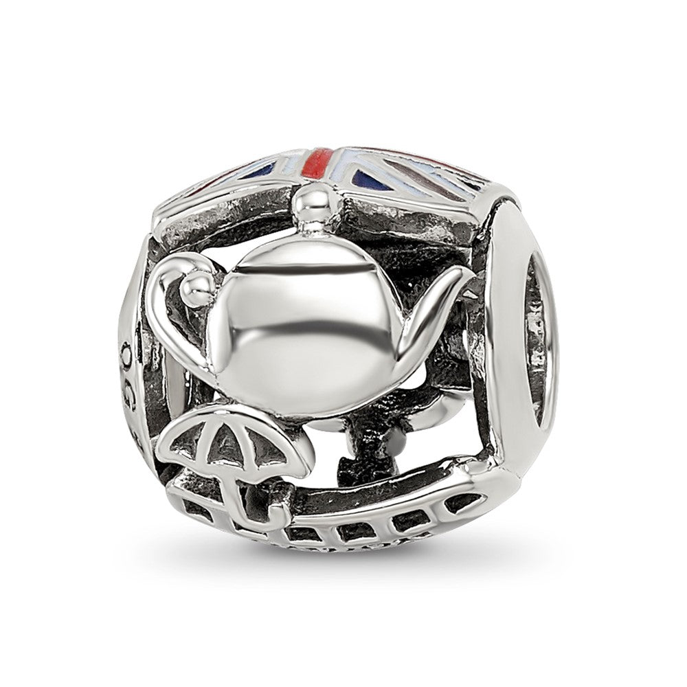 Sterling Silver Reflections Enameled England Theme Bead