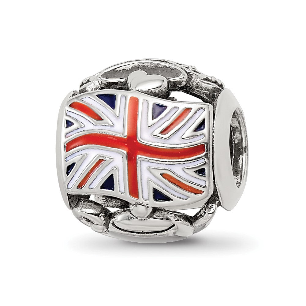 Sterling Silver Reflections Enameled England Theme Bead