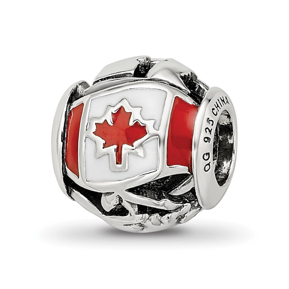 Sterling Silver Reflections Enameled Canada Theme Bead