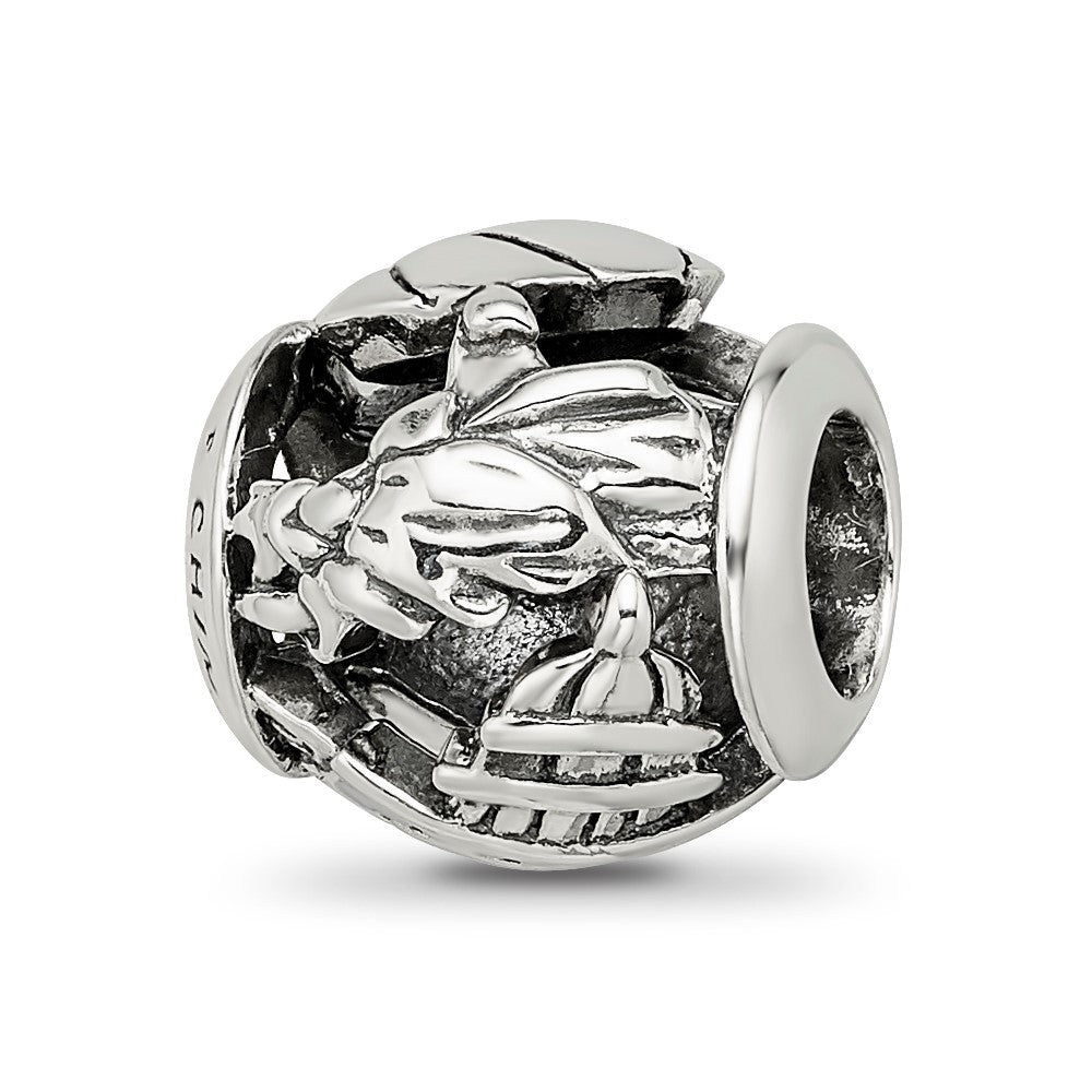 Sterling Silver Reflections Enameled USA Theme Bead
