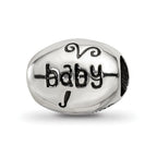 Sterling Silver Reflections Antiqued Baby Feet Butterfly Bead