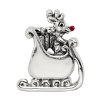 Sterling Silver Reflections Enameled Rudolph in Sleigh Bead
