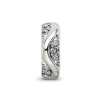Sterling Silver Reflections with Crystals Wave Spacer Bead