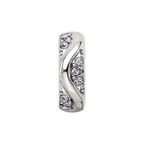 Sterling Silver Reflections with Crystals Wave Spacer Bead