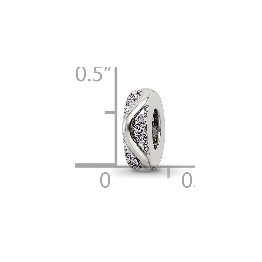 Sterling Silver Reflections with Crystals Wave Spacer Bead