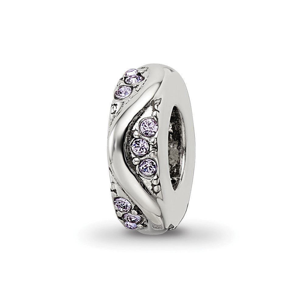 Sterling Silver Reflections with Crystals Wave Spacer Bead