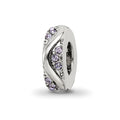 Sterling Silver Reflections with Crystals Wave Spacer Bead