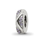 Sterling Silver Reflections with Crystals Wave Spacer Bead