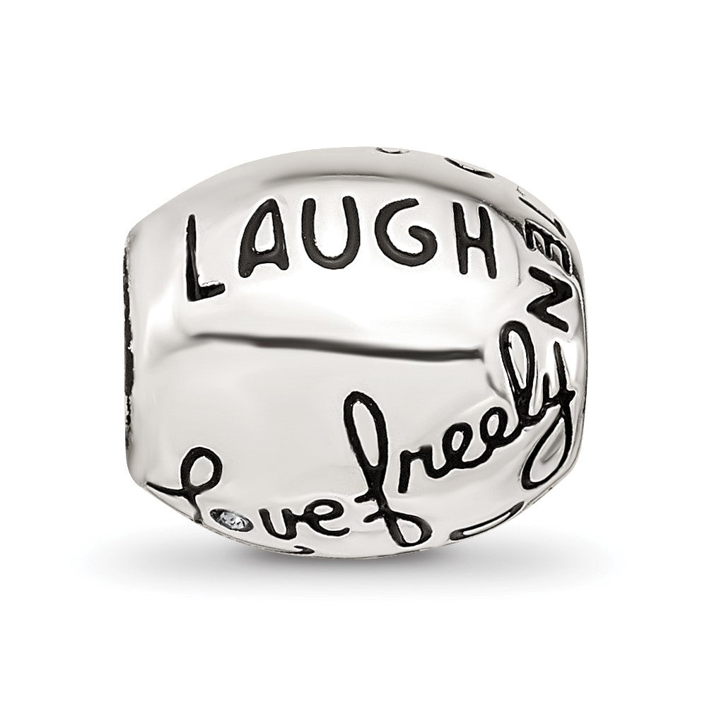 Sterling Silver Reflections Crystals Live Laugh Love Bead