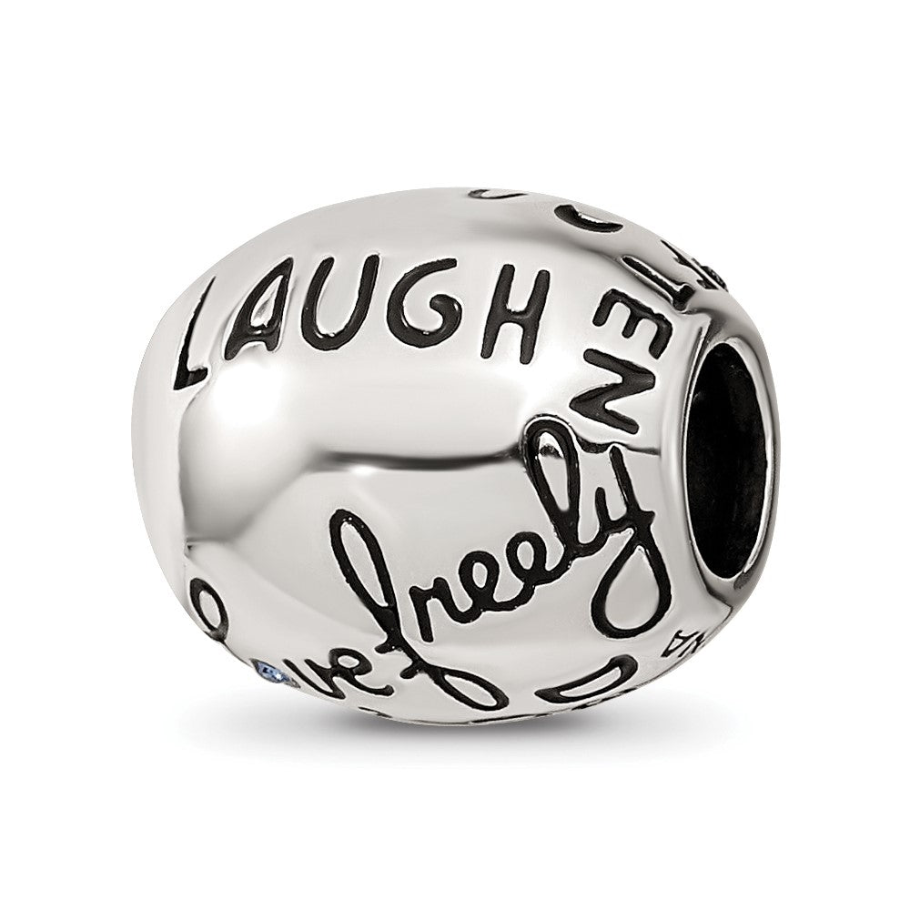 Sterling Silver Reflections Crystals Live Laugh Love Bead