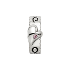 Sterling Silver Reflections Pink Crystal Heart Infinity Spacer Bead