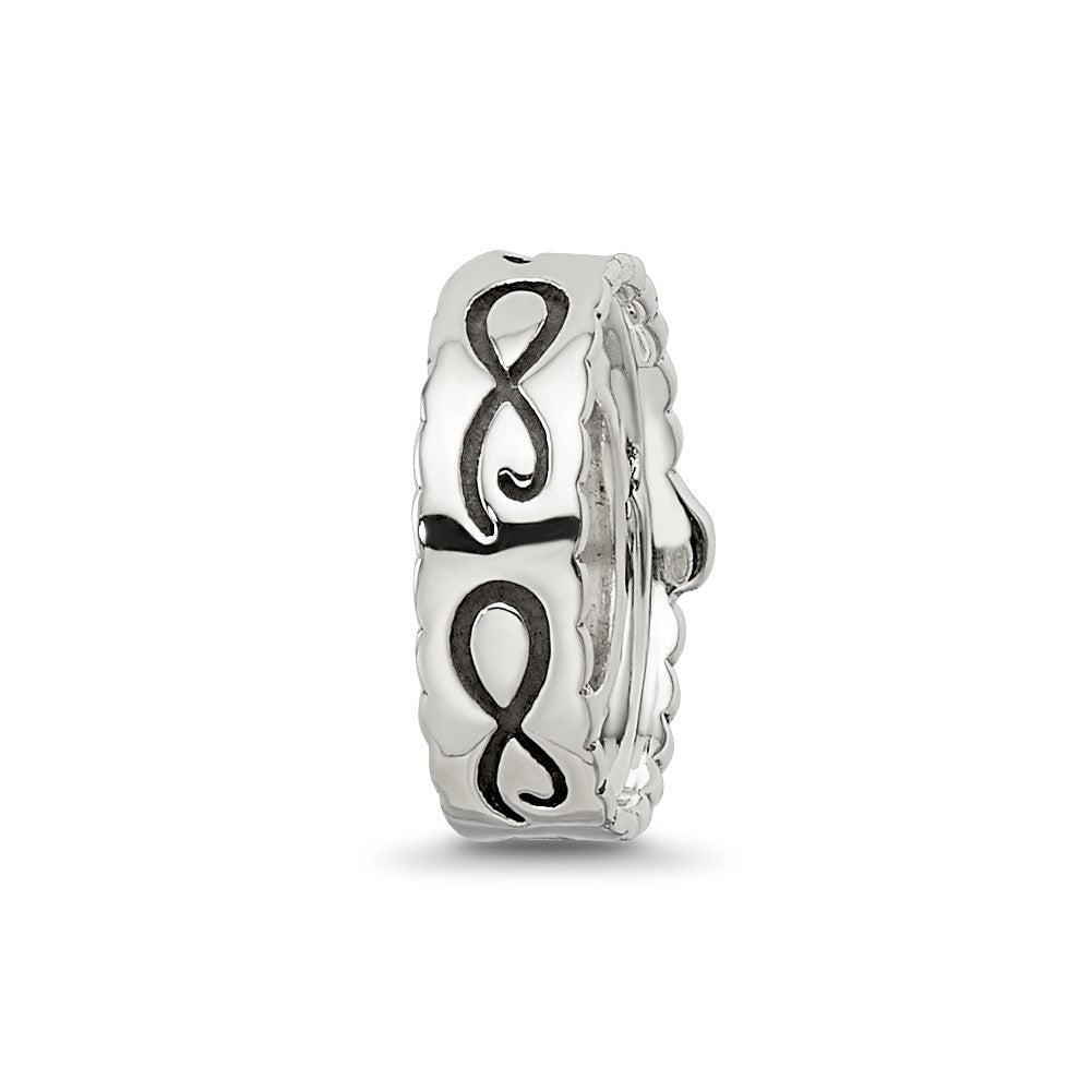 Sterling Silver Reflections Pink Crystal Heart Infinity Spacer Bead