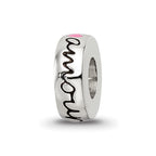 Sterling Silver Reflections Pink Enameled Hearts Love Amour Spacer Bead