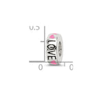 Sterling Silver Reflections Pink Enameled Hearts Love Amour Spacer Bead