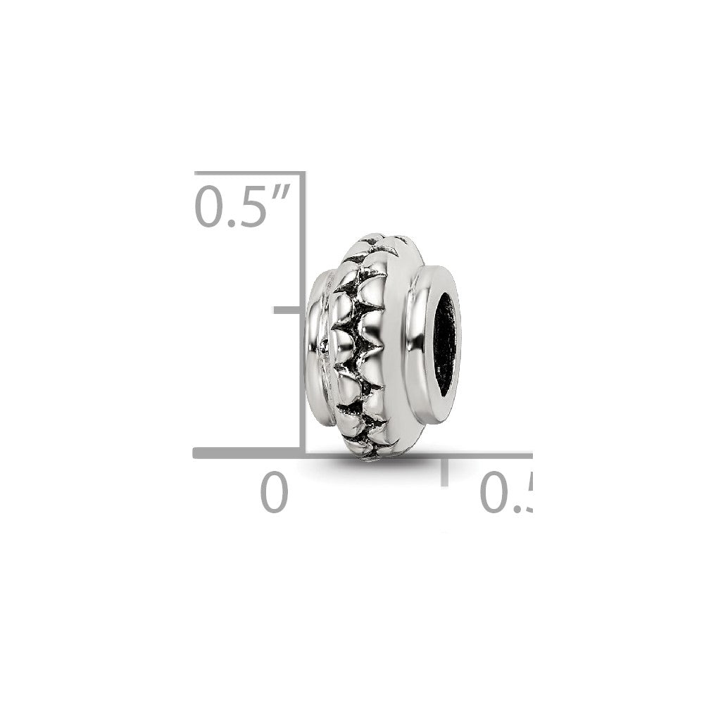 Sterling Silver Reflections Polished Grooved Gripper Bead