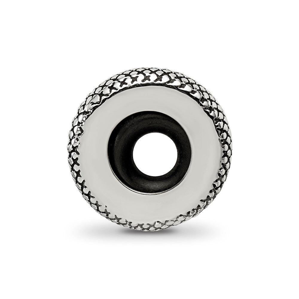 Sterling Silver Reflections Antiqued Textured Gripper Bead