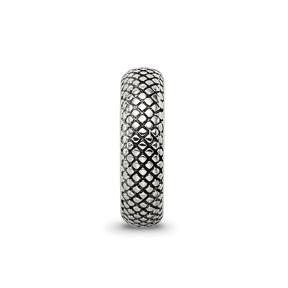 Sterling Silver Reflections Antiqued Textured Gripper Bead